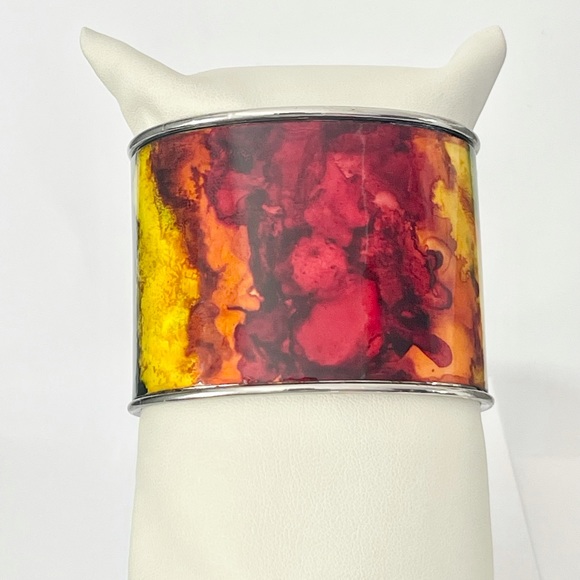 Abstract Rainbow Cuff Bracelet - Picture 5 of 12